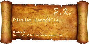 Pittler Karméla névjegykártya